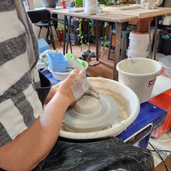 Centering the clay 